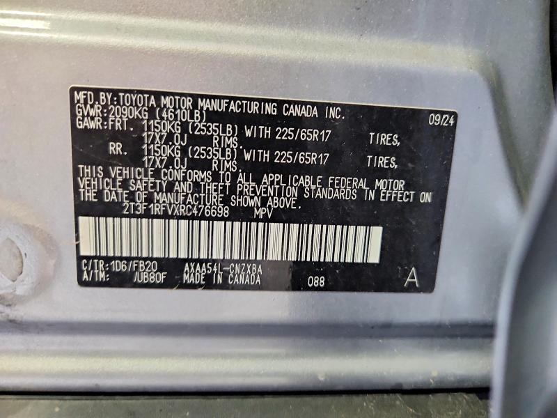 Продажа на аукционе авто 2024 Toyota Rav4, vin: 2T3F1RFVXRC476698, номер лота: 61444786