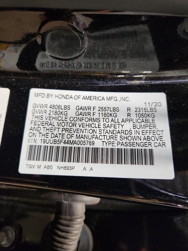 Aukcja sprzedaży 2021 Acura Tlx, vin: 19UUB5F44MA005769, numer aukcji: 59346306