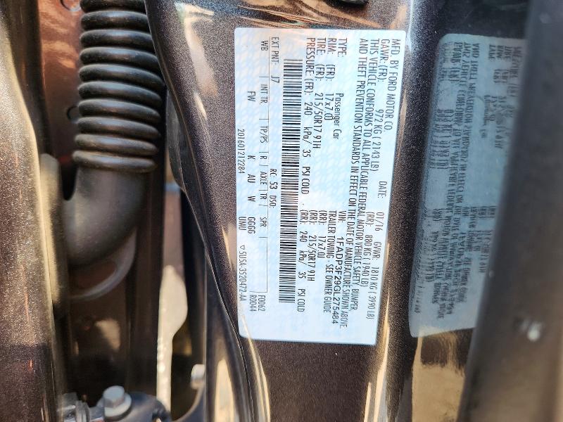 60987466 :رقم المزاد ، 1FADP3F29GL275484 vin ، 2016 Ford Focus مزاد بيع