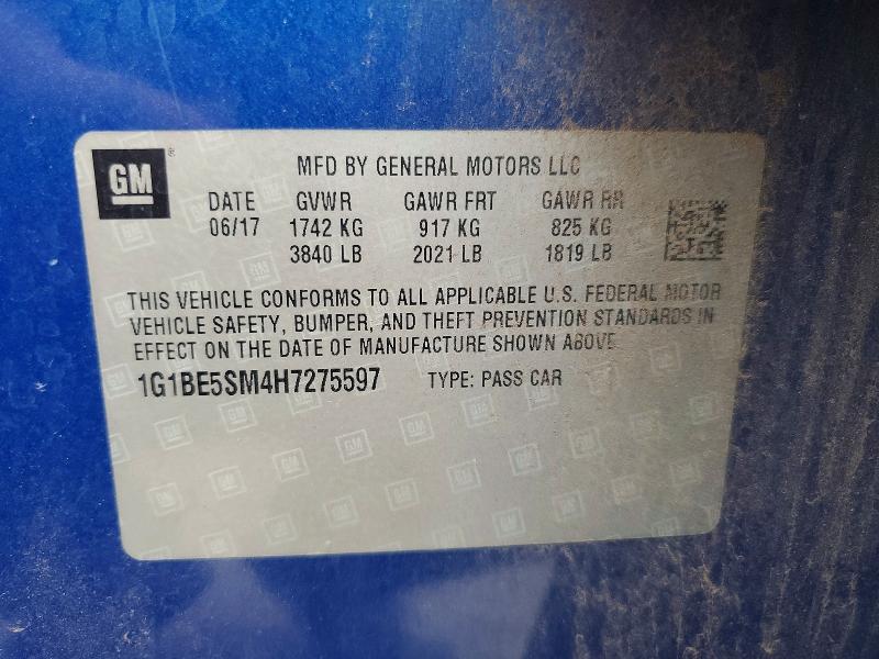 Продаж на аукціоні авто 2017 Chevrolet Cruze, vin: 1G1BE5SM4H7275597, номер лоту: 61330716