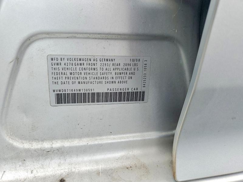 2009 Volkswagen Rabbit მანქანა იყიდება აუქციონზე, vin: WVWDB71K49W138591, აუქციონის ნომერი: 61904536