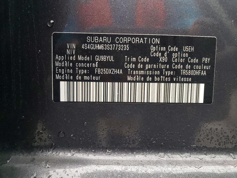 63044776 :رقم المزاد ، 4S4GUHM63S3773235 vin ، 2025 Subaru Crosstrek مزاد بيع