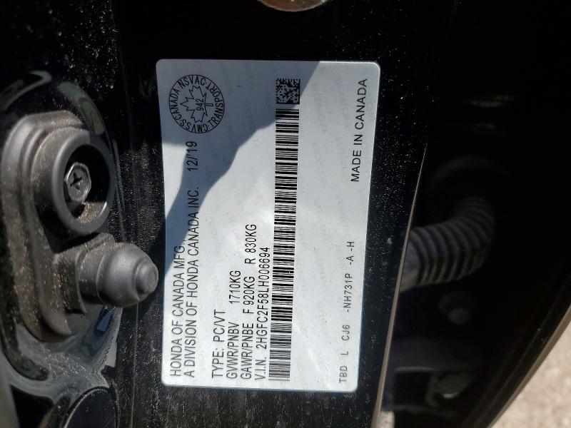 Продажа на аукционе авто 2020 Honda Civic, vin: 2HGFC2F58LH006694, номер лота: 48678056