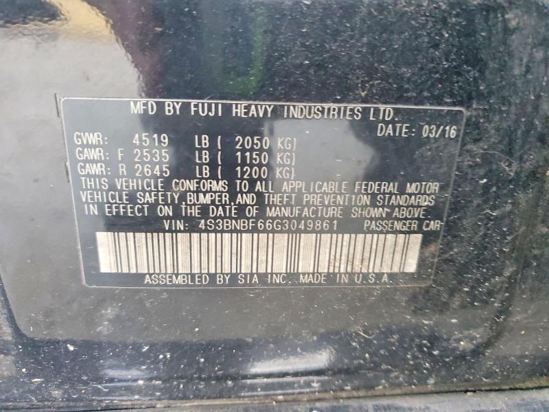 Aukcja sprzedaży 2016 Subaru Legacy, vin: 4S3BNBF66G3049861, numer aukcji: 62822766