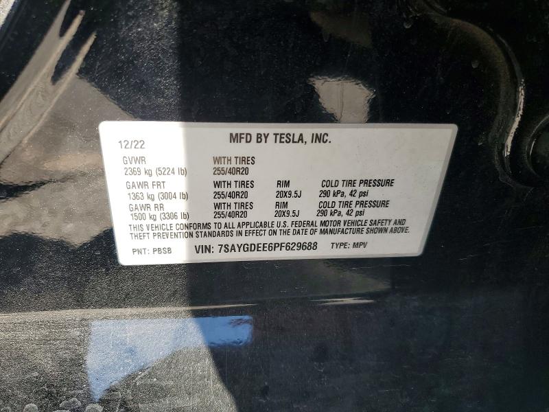 Aukcja sprzedaży 2023 Tesla Model Y, vin: 7SAYGDEE6PF629688, numer aukcji: 59830356