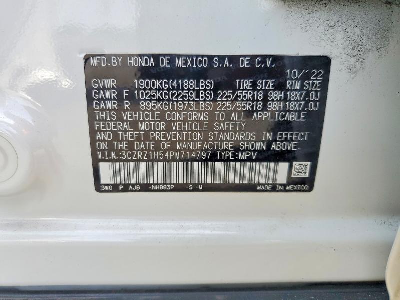 Продаж на аукціоні авто 2023 Honda Hr-v, vin: 3CZRZ1H54PM714797, номер лоту: 61562046