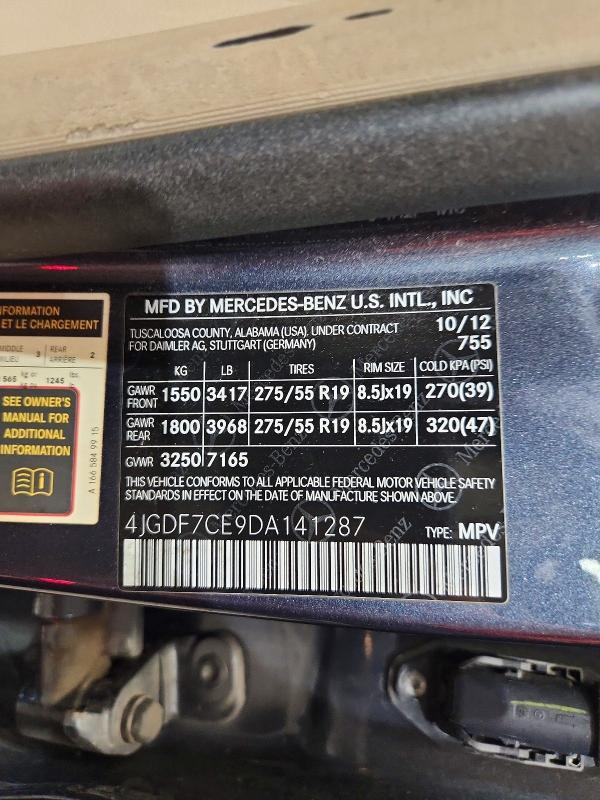 Продаж на аукціоні авто 2013 Mercedes-benz Gl, vin: 4JGDF7CE9DA141287, номер лоту: 61701426