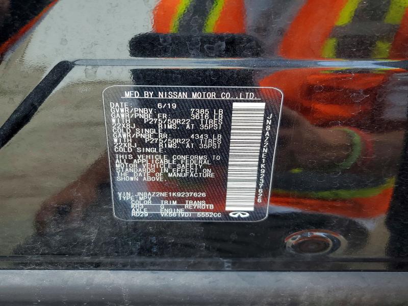 Aukcja sprzedaży 2019 Infiniti Qx80, vin: JN8AZ2NE1K9237626, numer aukcji: 62229046