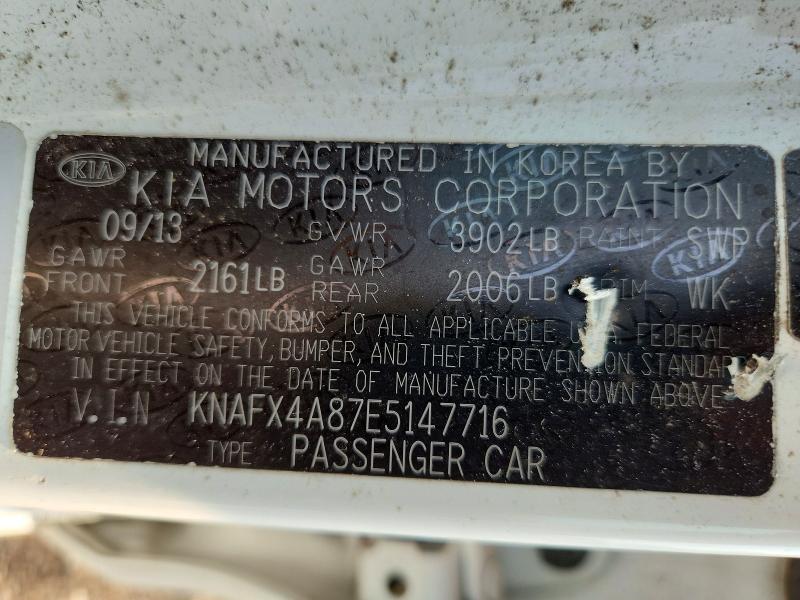Aukcja sprzedaży 2014 Kia Forte, vin: KNAFX4A87E5147716, numer aukcji: 60259636