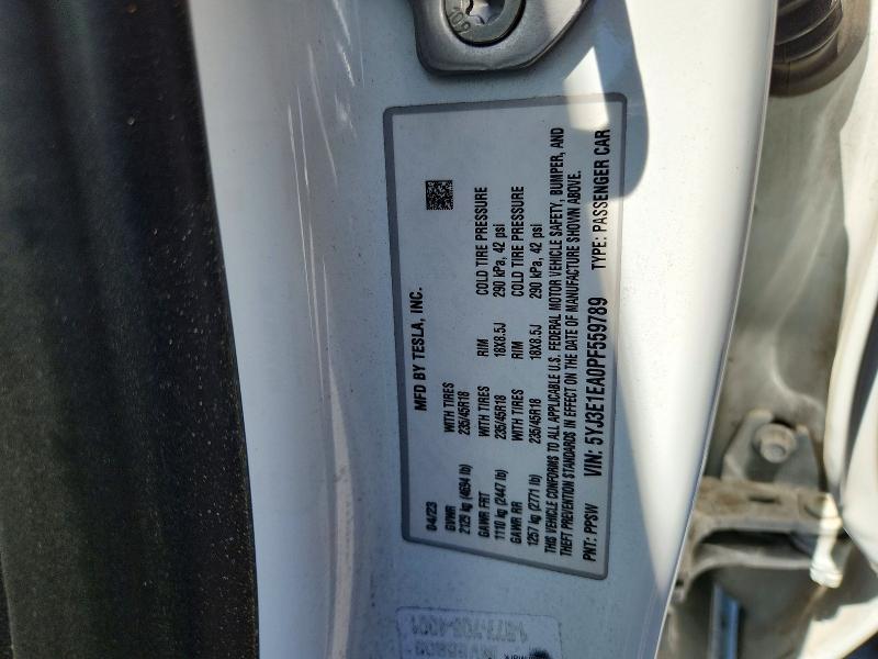 Aukcja sprzedaży 2023 Tesla Model 3, vin: 5YJ3E1EA0PF559789, numer aukcji: 59543526