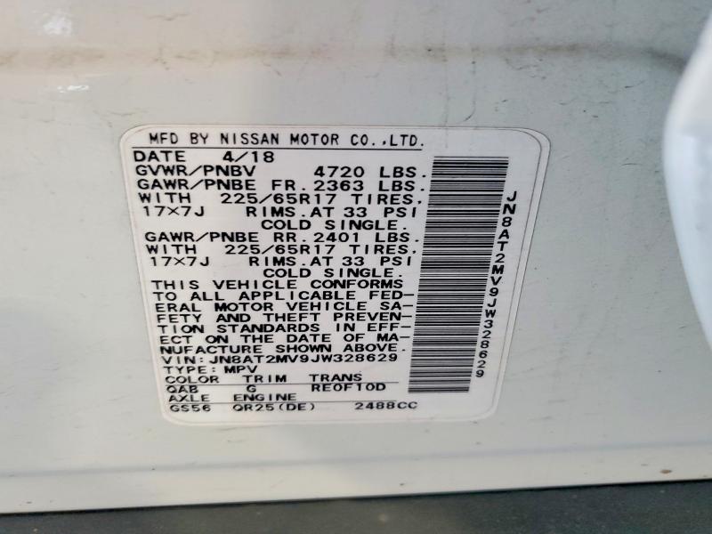 Продаж на аукціоні авто 2018 Nissan Rogue, vin: JN8AT2MV9JW328629, номер лоту: 58755696