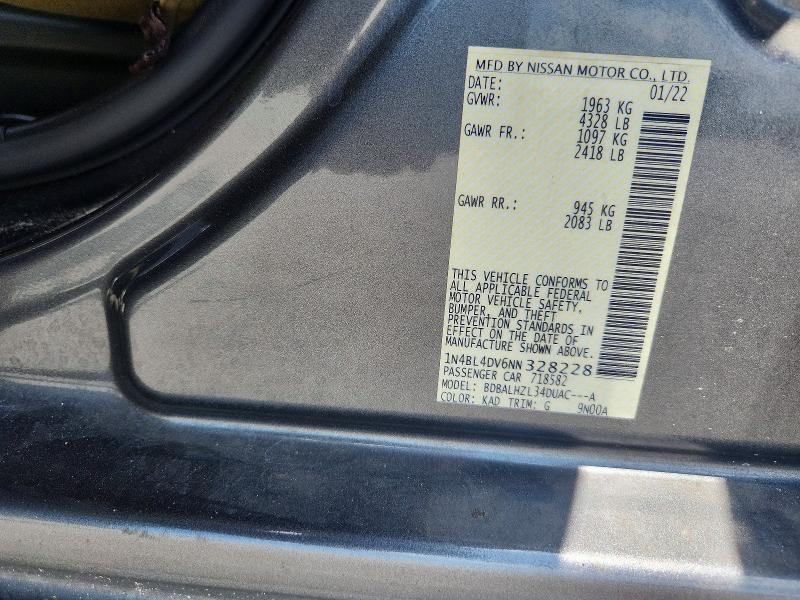 Aukcja sprzedaży 2022 Nissan Altima, vin: 1N4BL4DV6NN328228, numer aukcji: 62444236