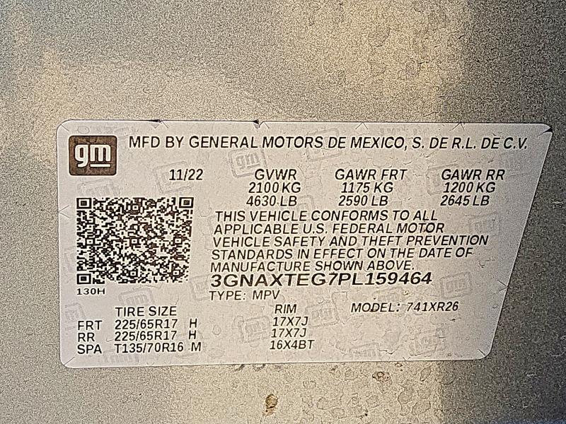 Aukcja sprzedaży 2023 Chevrolet Equinox, vin: 3GNAXTEG7PL159464, numer aukcji: 60443056