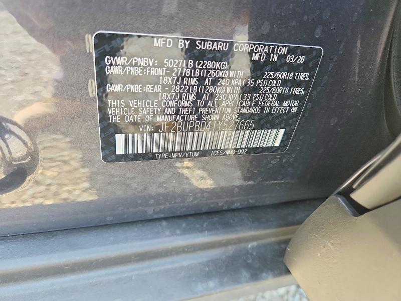 Продаж на аукціоні авто 2026 Subaru Outback, vin: JF2BUPBD4TY527665, номер лоту: 62613386