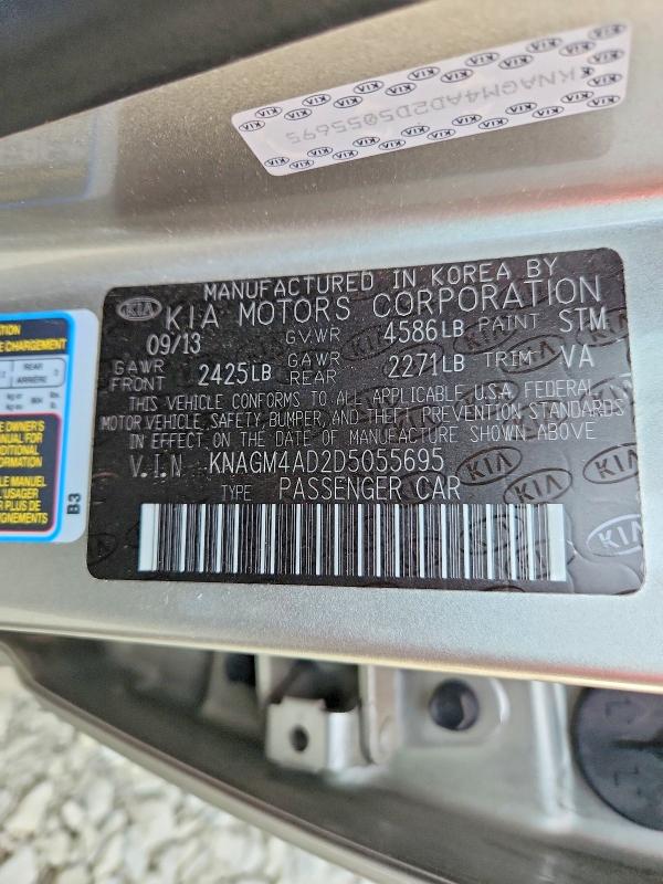 Aukcja sprzedaży 2013 Kia Optima, vin: KNAGM4AD2D5055695, numer aukcji: 61049956