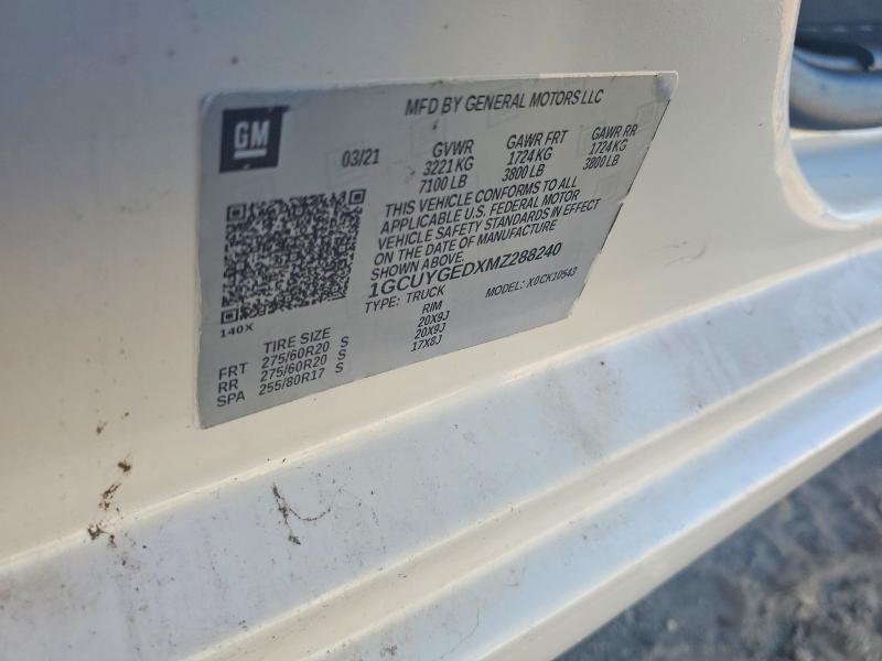 Продажа на аукционе авто 2021 Chevrolet Silverado, vin: 1GCUYGEDXMZ288240, номер лота: 61183936