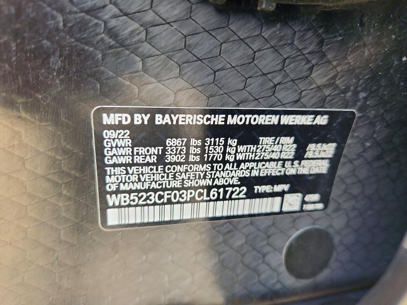 Aukcja sprzedaży 2023 Bmw Ix, vin: WB523CF03PCL61722, numer aukcji: 62670106