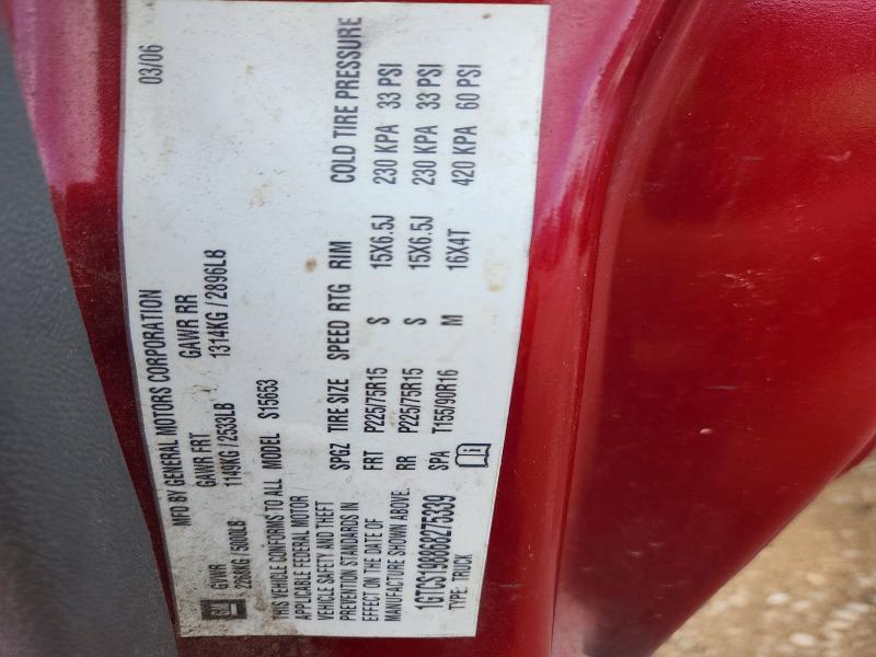 61953616 :رقم المزاد ، 1GTCS198868275339 vin ، 2006 Gmc Canyon مزاد بيع