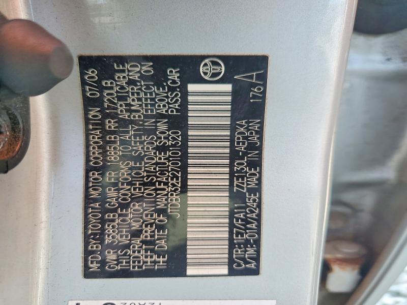 61348696 :رقم المزاد ، JTDBR32E270101320 vin ، 2007 Toyota Corolla مزاد بيع