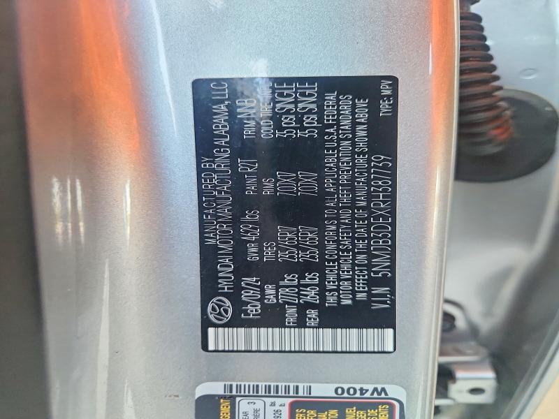 Aukcja sprzedaży 2024 Hyundai Tucson, vin: 5NMJB3DEXRH387739, numer aukcji: 60475346