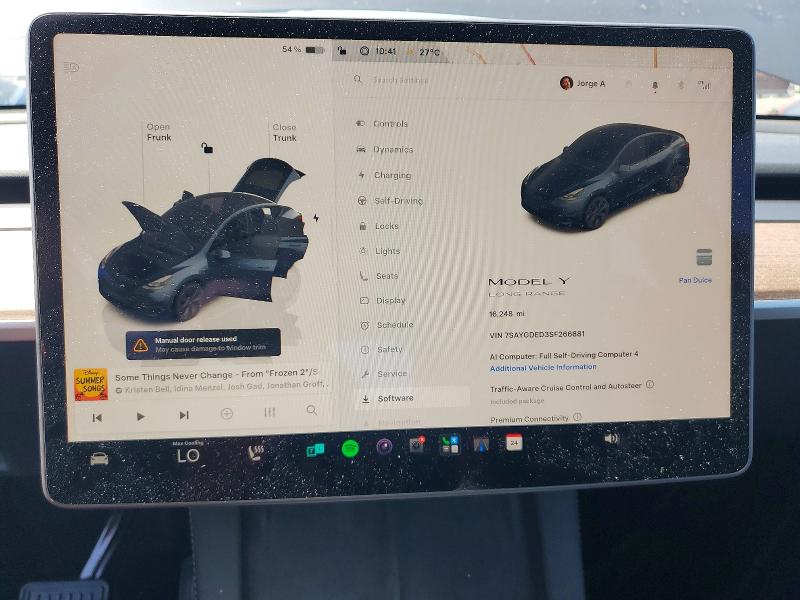 62656826 :رقم المزاد ، 7SAYGDED3SF266881 vin ، 2025 Tesla Model Y مزاد بيع