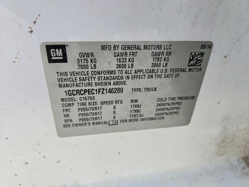 Продажа на аукционе авто 2015 Chevrolet Silverado, vin: 1GCRCPEC1FZ146289, номер лота: 61714536