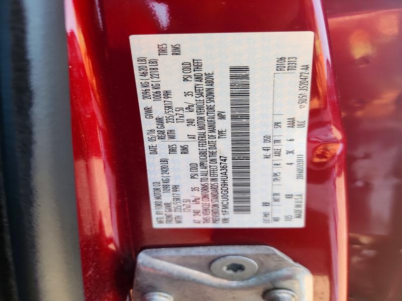61000476 :رقم المزاد ، 1FMCU0GD9HUA36747 vin ، 2017 Ford Escape مزاد بيع