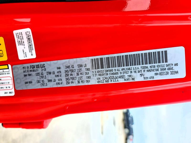 Aukcja sprzedaży 2018 Jeep Wrangler Unlimited, vin: 1C4HJXDG9JW140921, numer aukcji: 60862116