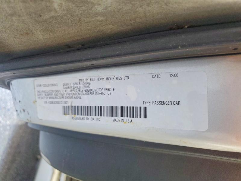 Aukcja sprzedaży 2007 Subaru Legacy, vin: 4S3BL626377211831, numer aukcji: 59329986