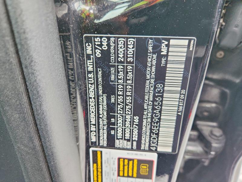 Aukcja sprzedaży 2016 Mercedes-benz Gl, vin: 4JGDF6EE9GA656138, numer aukcji: 60434406