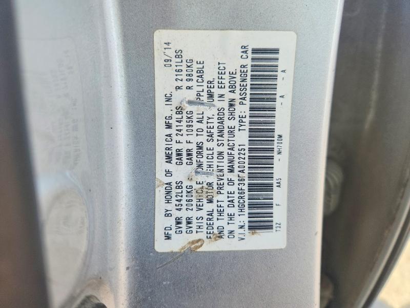 2015 Honda Accord მანქანა იყიდება აუქციონზე, vin: 1HGCR6F36FA002251, აუქციონის ნომერი: 59972866
