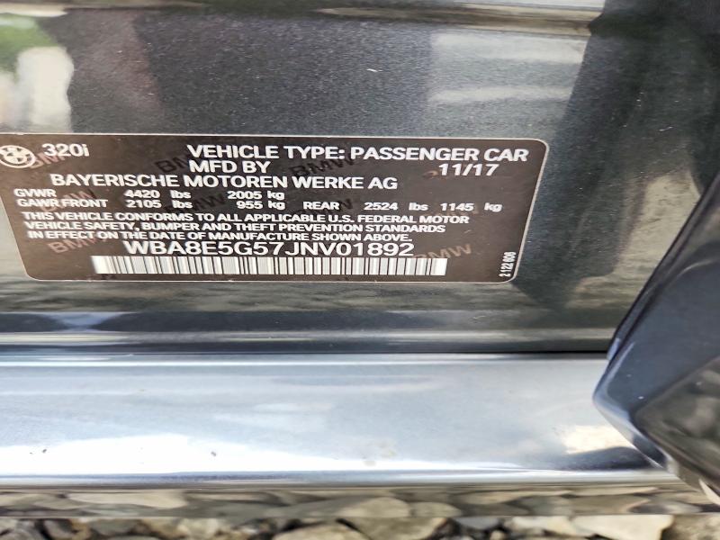 2018 Bmw 320 მანქანა იყიდება აუქციონზე, vin: WBA8E5G57JNV01892, აუქციონის ნომერი: 60320026