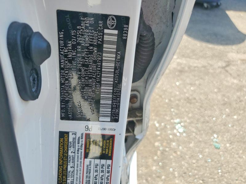 2015 Toyota Camry მანქანა იყიდება აუქციონზე, vin: 4T4BF1FK2FR487873, აუქციონის ნომერი: 59306076