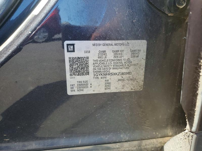 63412596 :رقم المزاد ، 1GYKNFRSXKZ160963 vin ، 2019 Cadillac Xt5 مزاد بيع