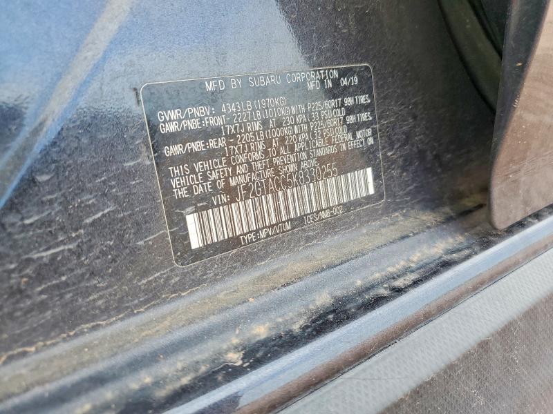 Aukcja sprzedaży 2019 Subaru Crosstrek, vin: JF2GTACC5K8330255, numer aukcji: 60965086