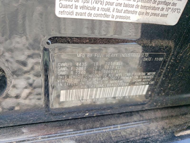 2010 Subaru Legacy მანქანა იყიდება აუქციონზე, vin: 4S3BMCL66A3227398, აუქციონის ნომერი: 61796136