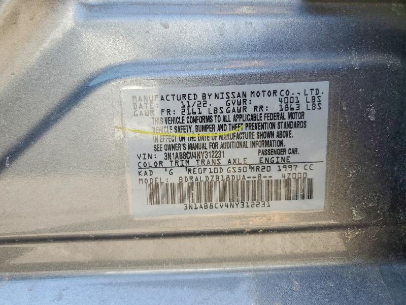 61586606 :رقم المزاد ، 3N1AB8CV4NY312231 vin ، 2022 Nissan Sentra مزاد بيع