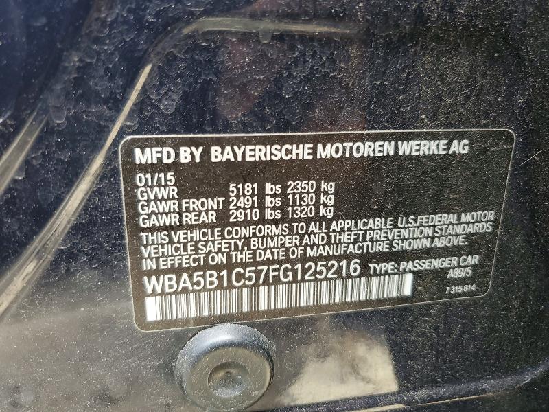 61941276 :رقم المزاد ، WBA5B1C57FG125216 vin ، 2015 Bmw 535 مزاد بيع