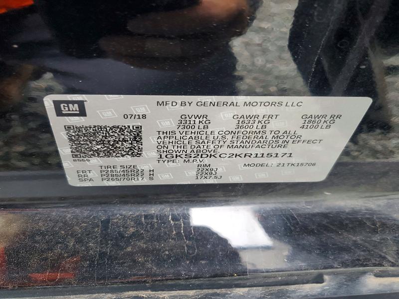 2019 Gmc Yukon მანქანა იყიდება აუქციონზე, vin: 1GKS2DKC2KR115171, აუქციონის ნომერი: 62510736