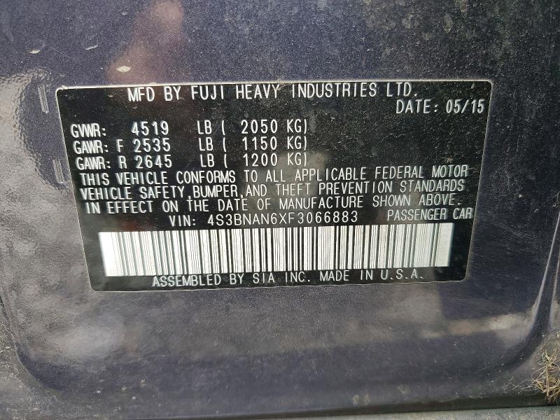 Продажа на аукционе авто 2015 Subaru Legacy, vin: 4S3BNAN6XF3066883, номер лота: 60192916