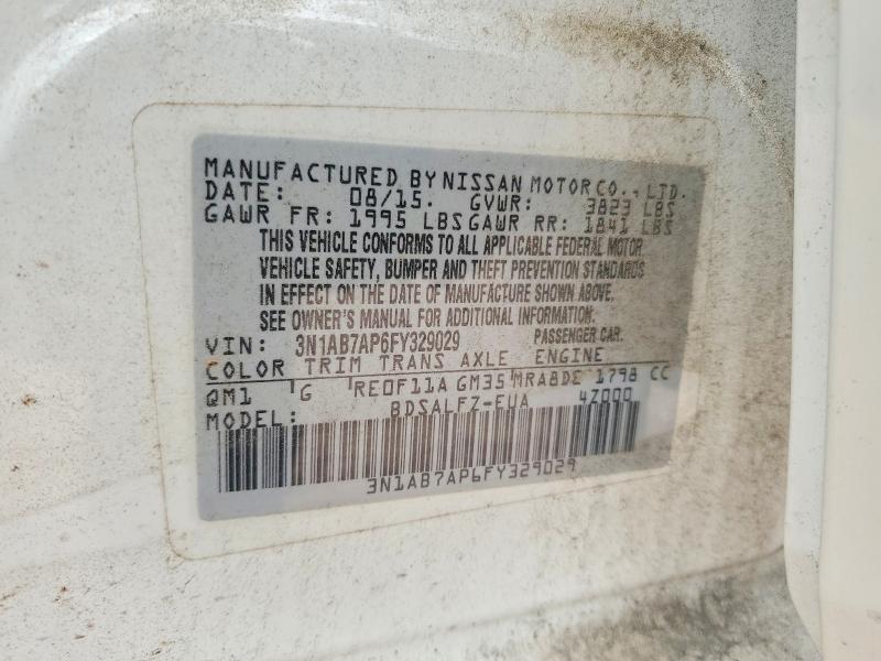 Aukcja sprzedaży 2015 Nissan Sentra, vin: 3N1AB7AP6FY329029, numer aukcji: 60198146