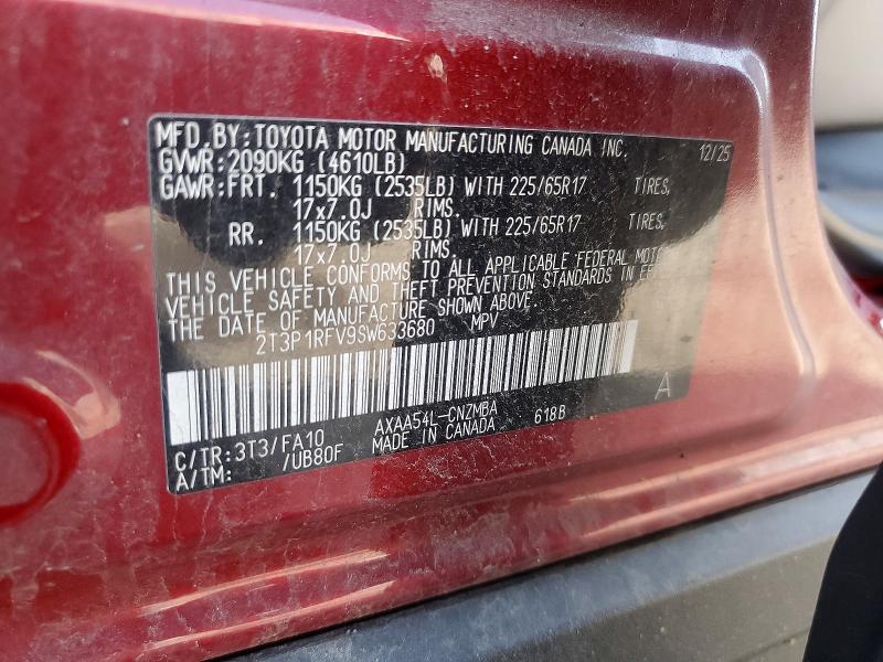 Aukcja sprzedaży 2025 Toyota Rav4, vin: 2T3P1RFV9SW633680, numer aukcji: 59657436