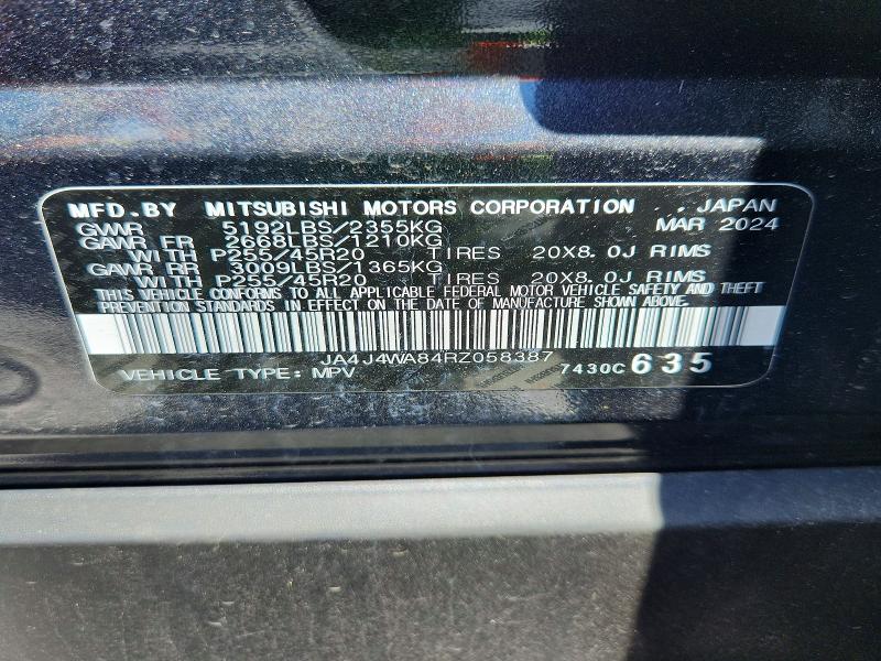 Продажа на аукционе авто 2024 Mitsubishi Outlander, vin: JA4J4WA84RZ058387, номер лота: 60130966