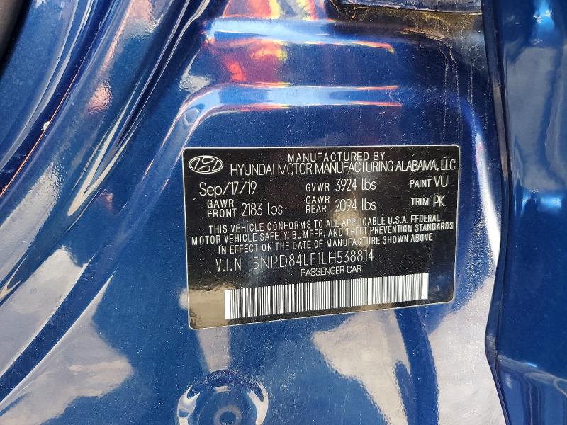 Auction sale of the 2020 Hyundai Elantra, vin: 5NPD84LF1LH538814, lot number: 58788906