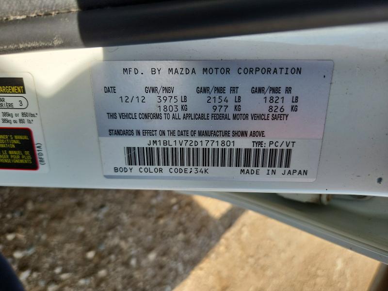 2013 Mazda 3 მანქანა იყიდება აუქციონზე, vin: JM1BL1V72D1771801, აუქციონის ნომერი: 60673356