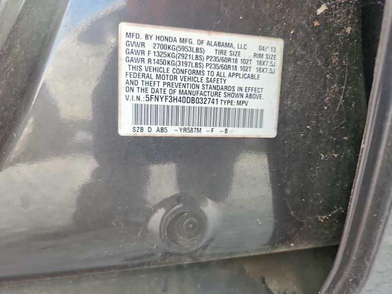 Продажа на аукционе авто 2013 Honda Pilot, vin: 5FNYF3H40DB032741, номер лота: 62326676