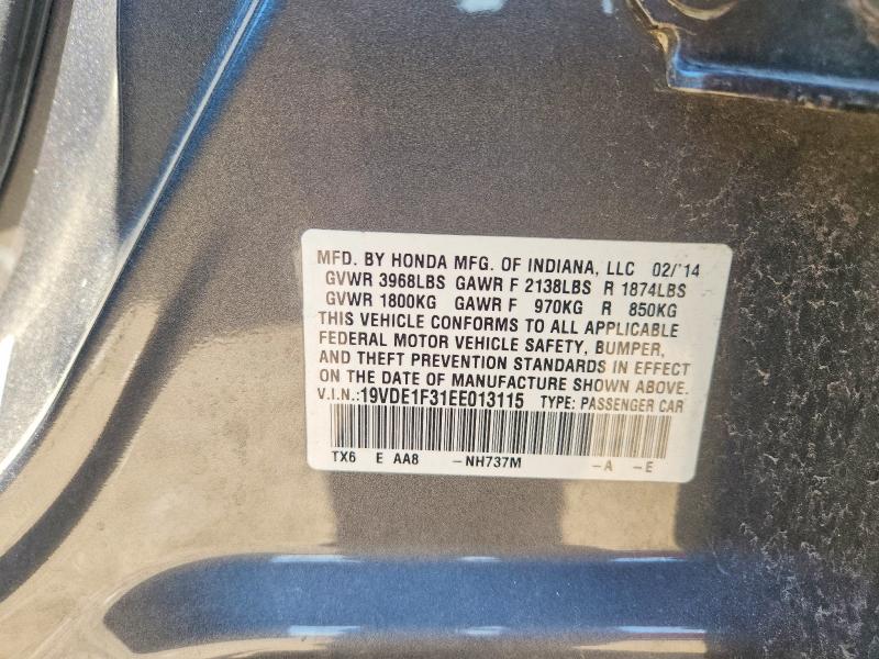 60804426 :رقم المزاد ، 19VDE1F31EE013115 vin ، 2014 Acura Ilx مزاد بيع