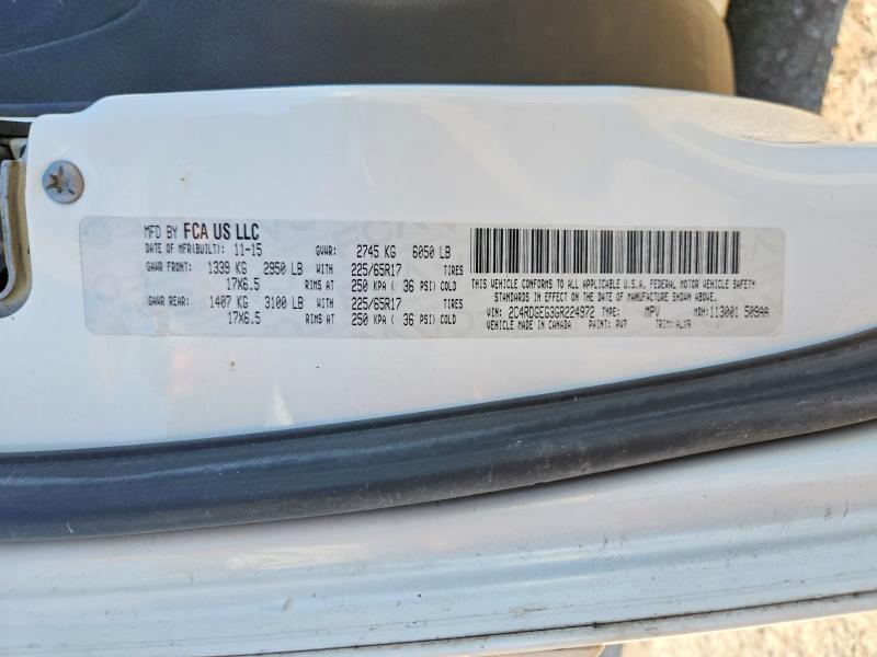Aukcja sprzedaży 2016 Dodge Grand Caravan, vin: 2C4RDGEG3GR224972, numer aukcji: 58284136
