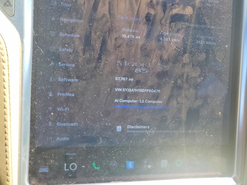 61983066 :رقم المزاد ، 5YJSA1H19EFP60476 vin ، 2014 Tesla Model S مزاد بيع