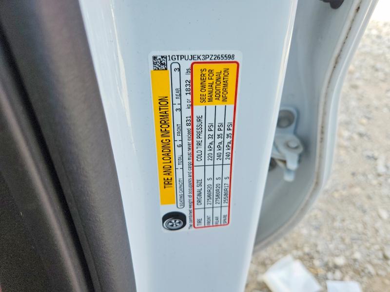 59144476 :رقم المزاد ، 1GTPUJEK3PZ265598 vin ، 2023 Gmc Sierra مزاد بيع